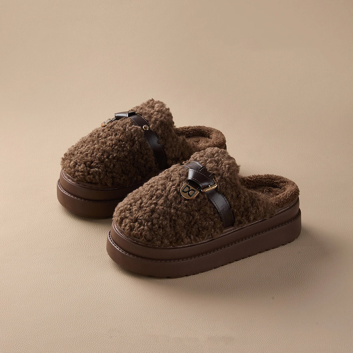 chausson brun pour femme hiver chaud