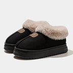 chaussons confortables usage maison hiver noir