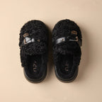 chaussons femme chauds portés au quotidien noir