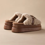 chaussons femme confortables semelle épaisse khaki