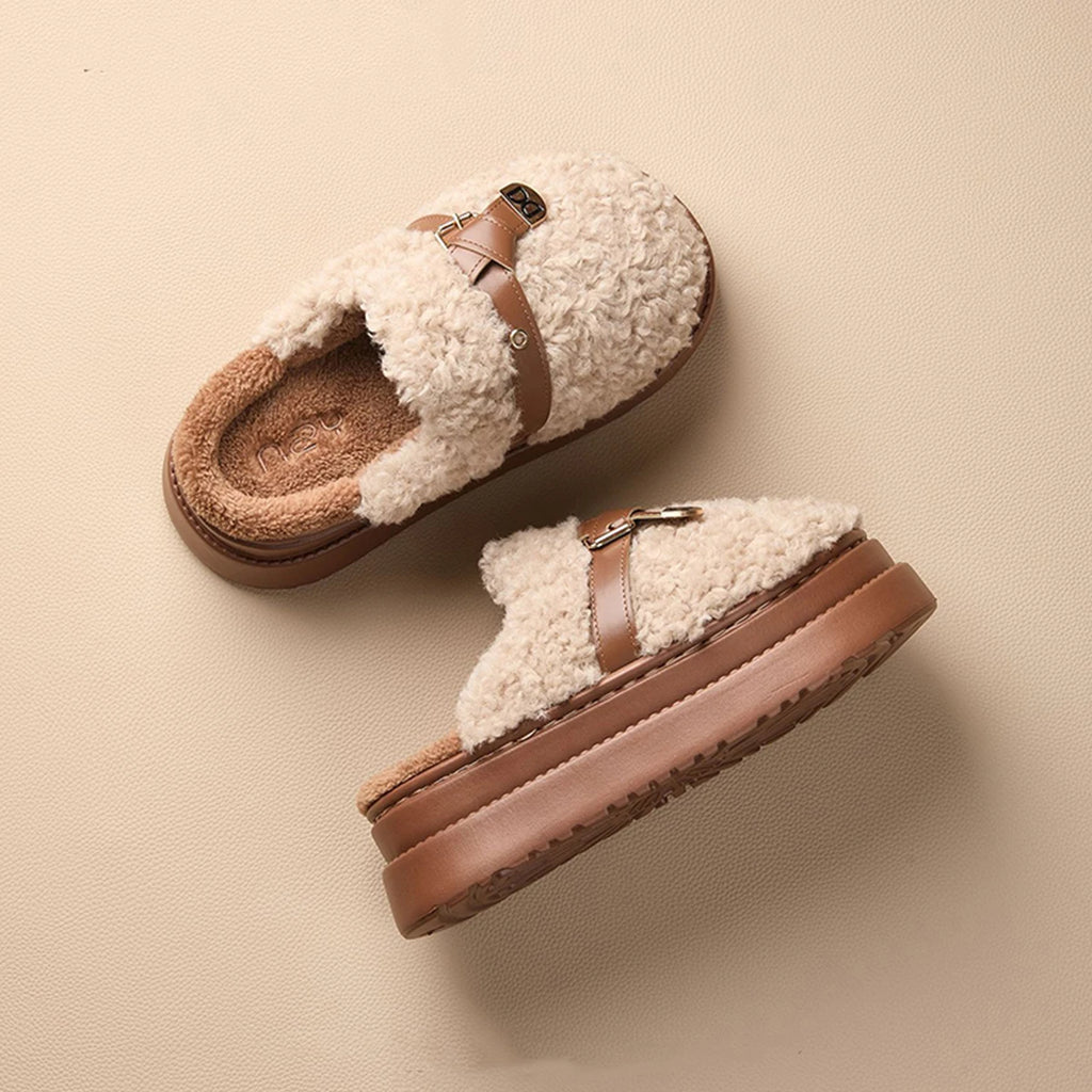 chaussons femme hiver doublure polaire khaki