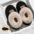 chaussons noir qualite hiver doux 