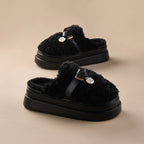 détail intérieur polaire chaussons femme noir