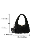 dimension sac noir style effilochee brodee pose sur manteau style affaire ouverture fermeture eclair contenance