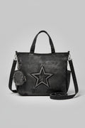 sac cabas en jeans noir pour femme