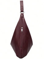 sac hobo bordeau pour femme vu de cote fermeture eclair poche de cote