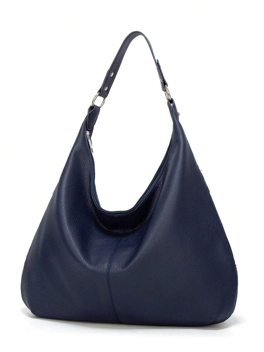 sac hobo femme bleu de profil finission