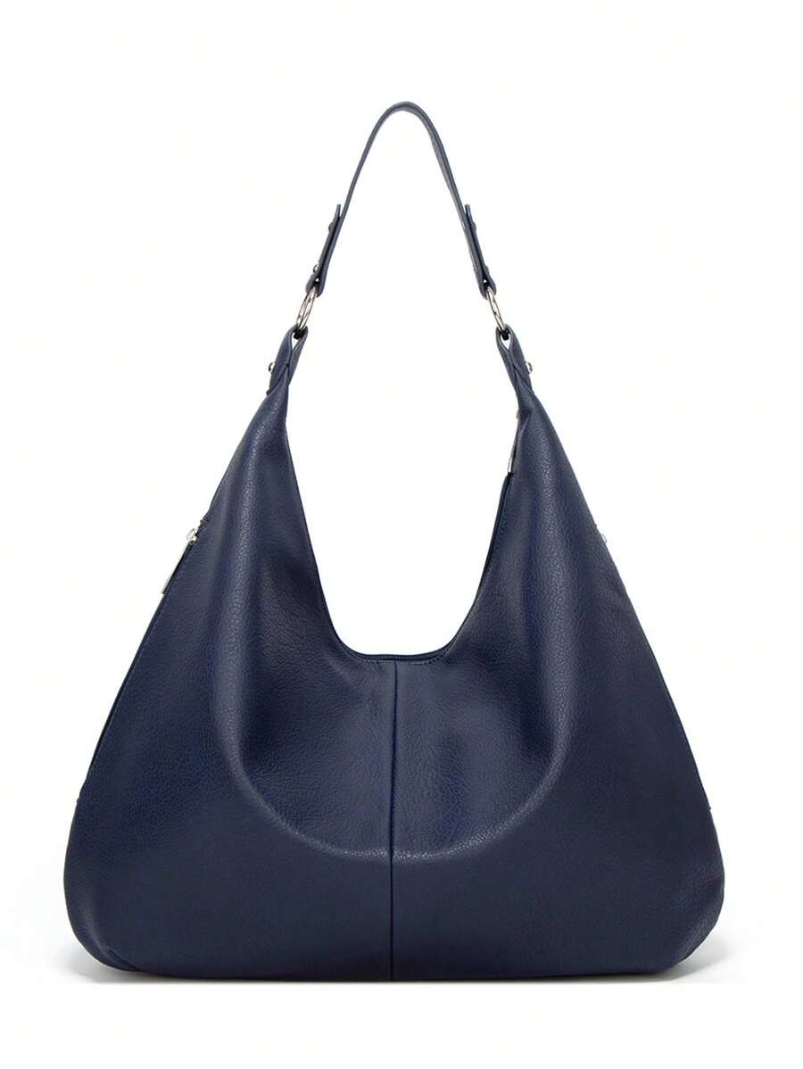 sac hobo femme bleu de profil finission detail