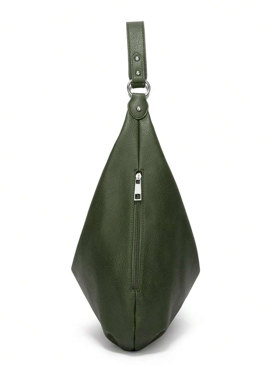 sac hobo femme vert de cote fermeture eclair poche de cote